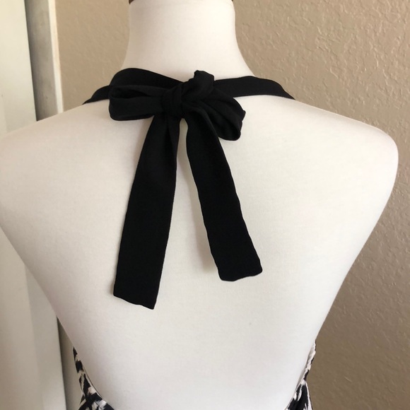 Silk black & white halter top - Picture 2 of 5